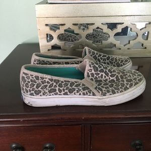 Keds leopard slip on shoes